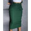 imageCHICME Women High Waisted Cargo Midi Skirt Belted Summer Slit Casual Skirts Pencil Skirt for WomenArmy Green