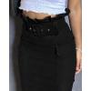 imageCHICME Women High Waisted Cargo Midi Skirt Belted Summer Slit Casual Skirts Pencil Skirt for WomenBlack
