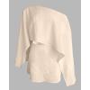 imageCHICME Womens 2 Piece Short Sets OffShoulder MultiWays Batwing Sleeve Top with Bandeau Matching Shorts SetApricot