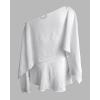 imageCHICME Womens 2 Piece Short Sets OffShoulder MultiWays Batwing Sleeve Top with Bandeau Matching Shorts SetAwhite