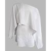 imageCHICME Womens 2 Piece Short Sets OffShoulder MultiWays Batwing Sleeve Top with Bandeau Matching Shorts SetAwhite