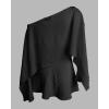 imageCHICME Womens 2 Piece Short Sets OffShoulder MultiWays Batwing Sleeve Top with Bandeau Matching Shorts SetBlack