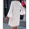 imageCHICME Womens 2025 Summer Dress Swiss Dot V Neck Bell Sleeve Shift Dress Casual Flowy Mini DressesAwhite