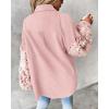imageCHICME Womens Casual Oversized Button Down Corduroy Shirt Jacket Long Sleeve Shacket with FringeApink