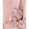 imageCHICME Womens Casual Oversized Button Down Corduroy Shirt Jacket Long Sleeve Shacket with FringeApink