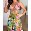 imageCHICME Womens Floral Maxi Dresses Spaghetti Strap V Neck Boho Dress Lace Up Cutout Casual Summer Beach Sundress