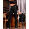 imageCHICME Womens High Waisted Jeans Stretchy Bootcut Pants with Elastic Waistband Denim Pants for WomenBlack