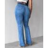 imageCHICME Womens High Waisted Jeans Stretchy Bootcut Pants with Elastic Waistband Denim Pants for WomenLighted Blue