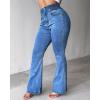 imageCHICME Womens High Waisted Jeans Stretchy Bootcut Pants with Elastic Waistband Denim Pants for WomenLighted Blue