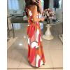 imageCHICME Womens Sleeveless Halter Neck Dress Criss Cross Tie Back Split High Maxi DressMulticolor