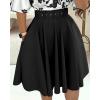 imageCHICME Womens Summer 2 Piece Outfits Floral Waist Shirred Crop Top and A Line Mini Skirt Set Dressy Casual OutfitsAblack