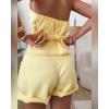 imageCHICME Womens Summer 2 Piece Sets Casual Business Halter Sleeveless Button Down Vest Shorts Matching SetsAyellow