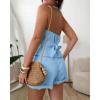 imageCHICME Womens Summer 2 Piece Sets Casual Business Halter Sleeveless Button Down Vest Shorts Matching SetsSky Blue