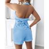 imageCHICME Womens Summer 2 Piece Sets Casual Business Halter Sleeveless Button Down Vest Shorts Matching SetsSky Blue