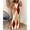 imageCHICME Womens Summer Maxi Dress Casual Thick Strap Square Neck Boho Sundress Split Vacation Dresses with PocketsAmulticolor