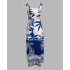 imageCHICME Womens Summer Maxi Dress Casual Thick Strap Square Neck Boho Sundress Split Vacation Dresses with PocketsBlue