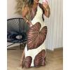 imageCHICME Womens Summer Maxi Dress Casual Thick Strap Square Neck Boho Sundress Split Vacation Dresses with PocketsDark Brown
