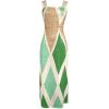 imageCHICME Womens Summer Maxi Dress Casual Thick Strap Square Neck Boho Sundress Split Vacation Dresses with PocketsGreen