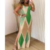 imageCHICME Womens Summer Maxi Dress Casual Thick Strap Square Neck Boho Sundress Split Vacation Dresses with PocketsGreen