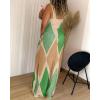 imageCHICME Womens Summer Maxi Dress Casual Thick Strap Square Neck Boho Sundress Split Vacation Dresses with PocketsGreen