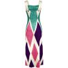 imageCHICME Womens Summer Maxi Dress Casual Thick Strap Square Neck Boho Sundress Split Vacation Dresses with PocketsPink