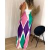 imageCHICME Womens Summer Maxi Dress Casual Thick Strap Square Neck Boho Sundress Split Vacation Dresses with PocketsPink