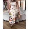 imageCHICME Womens Summer Maxi Dress Off The Shoulder Tropical Print Flutter Sleeve Beach Dress SundressesAbeige