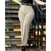 imageCHICME Work Pants for Women High Waist Straight Leg Work Pants Business Casual TrousersApricot