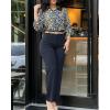 imageCHICME Work Pants for Women High Waist Straight Leg Work Pants Business Casual TrousersBlack