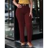 imageCHICME Work Pants for Women High Waist Straight Leg Work Pants Business Casual TrousersWine Red