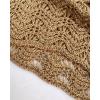 imageChicMe Womens Crochet Coverups 2 Pieces Halter Sleeveless Crop Top and Casual Hollowout Loose Fit Pants SetBrown