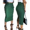 imageCHICME Women High Waisted Cargo Midi Skirt Belted Summer Slit Casual Skirts Pencil Skirt for WomenArmy Green