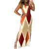 imageCHICME Womens Summer Maxi Dress Casual Thick Strap Square Neck Boho Sundress Split Vacation Dresses with PocketsAmulticolor