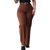 imageCHICME Work Pants for Women High Waist Straight Leg Work Pants Business Casual TrousersBrown