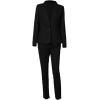 imageCHICME Womens 2 Piece Suiting 2025 Plaid Print Notched Collar BlazerampampDrawstring Pants Set Casual Business OutfitsAblack