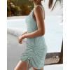 imageCHICME Womens Crochet Dresses Round Neck Sleeveles Knitted Dress Casual Backless Vacation Mini DressAgreen