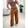 imageCHICME Womens Casual 2025 High Waisted Lounge Pants with Pockets Comfy Drawstring Wide Leg Sweatpants TrousersKhaki