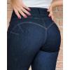 imageCHICME Womens High Waisted Butt Lifting Jeans Button Front Strechy Skinny Leggings Casual Slim Fit Denim PantsAdark Blue