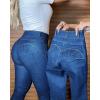 imageCHICME Womens High Waisted Butt Lifting Jeans Button Front Strechy Skinny Leggings Casual Slim Fit Denim PantsLighted Blue
