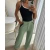 imageWomens 2 Piece Outfits Summer Casual Sleeveless U Neck Slim Fit Tops and Striped Wide Leg Pants Lounge SetArmy Green