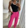 imageWomens 2 Piece Outfits Summer Casual Sleeveless U Neck Slim Fit Tops and Striped Wide Leg Pants Lounge SetHot Pink