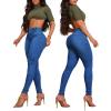 imageCHICME Womens High Waisted Butt Lifting Jeans Button Front Strechy Skinny Leggings Casual Slim Fit Denim PantsLighted Blue
