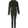 imageCHICME 2025 2 Piece Outfits for Women Ribbed Sweater Hoodie Long Sleeve Pullover and Skinny Pants SetArmy Green