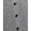 imageCHICME 2025 Womens V Neck Ribbed Long Sleeve Sweater Dress Button Decor Adjustable Drawstring Waist Mini DressAgray