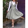 imageCHICME Womens Fall Tank Dresses 2025 V Neck Button Decor A Line Dress Casual Sleeveless Midi DressLight Gray