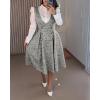 imageCHICME Womens Fall Tank Dresses 2025 V Neck Button Decor A Line Dress Casual Sleeveless Midi DressLight Gray