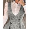 imageCHICME Womens Fall Tank Dresses 2025 V Neck Button Decor A Line Dress Casual Sleeveless Midi DressLight Gray