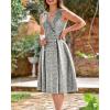 imageCHICME Womens Fall Tank Dresses 2025 V Neck Button Decor A Line Dress Casual Sleeveless Midi DressLight Gray