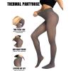 imageCHICME Womens Thick Fleece Lined Transparent Tights 2025 High Waist Elasticity Thermal Pantyhose Faux Sheer Warm LeggingsGray