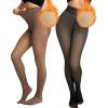 imageChic Me 2Pack Magic Fleece Lined Leggings 2025 Thermal Pantyhose High Waist Leggings TightsBlackbrown